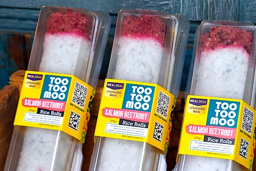 Salmon Beetroot Rice Rolls